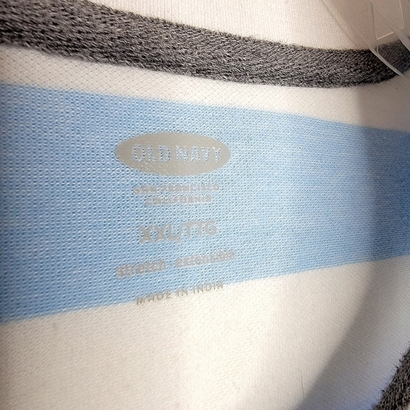 🌶️Old Navy Men’s XXL Short Sleeve Striped Collared Polo w/ Buttoned Neck - Picture 6 of 12